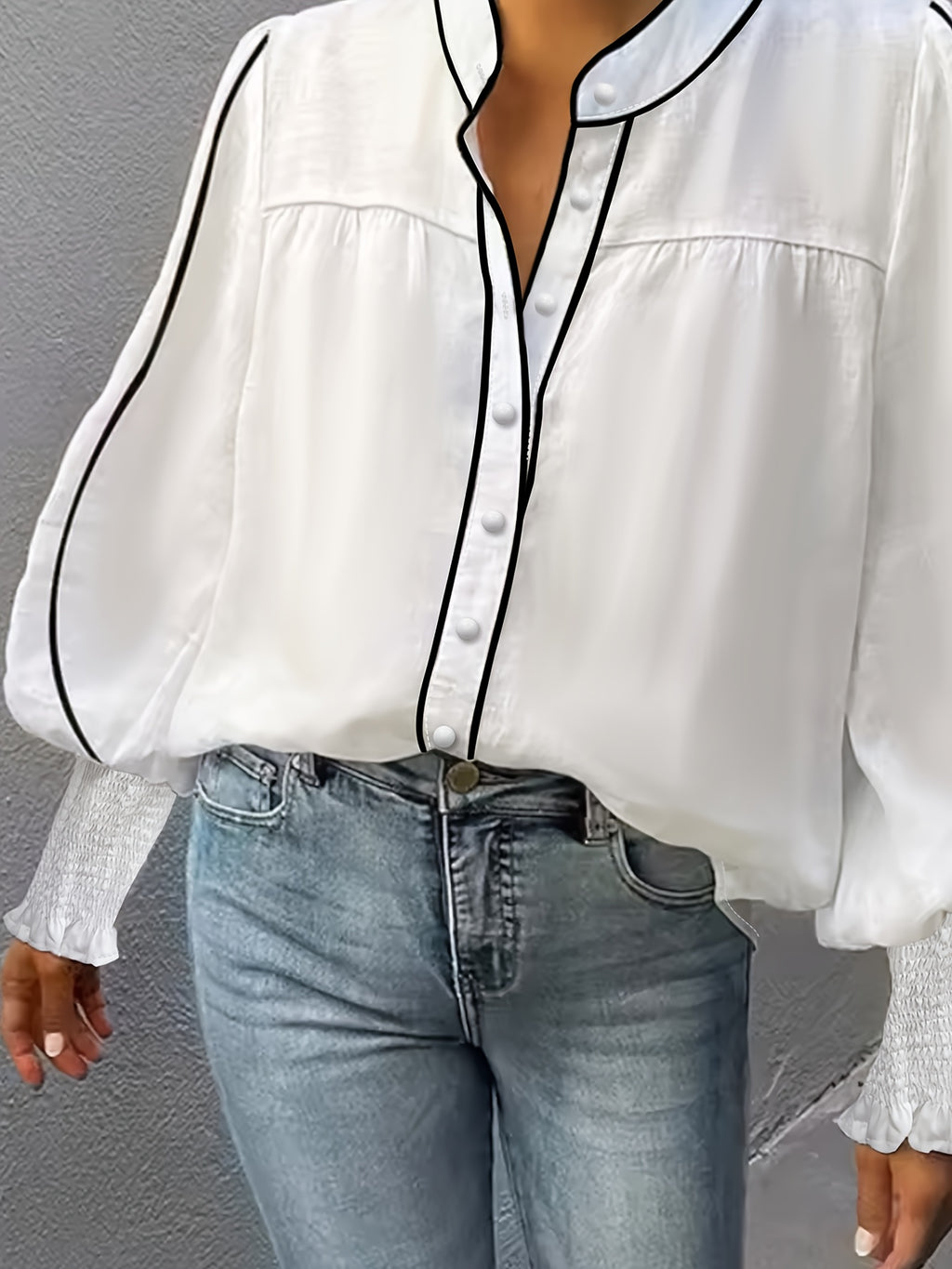 Chemise grande taille, coupe ample, col cardigan