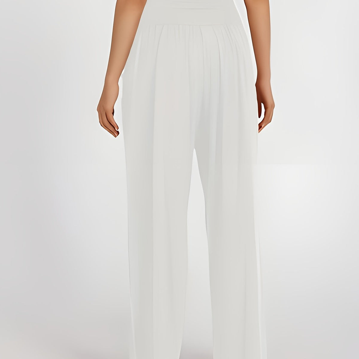 Pantalon grande taille, poches pratiques, tombé fluide — matière : viscose Image