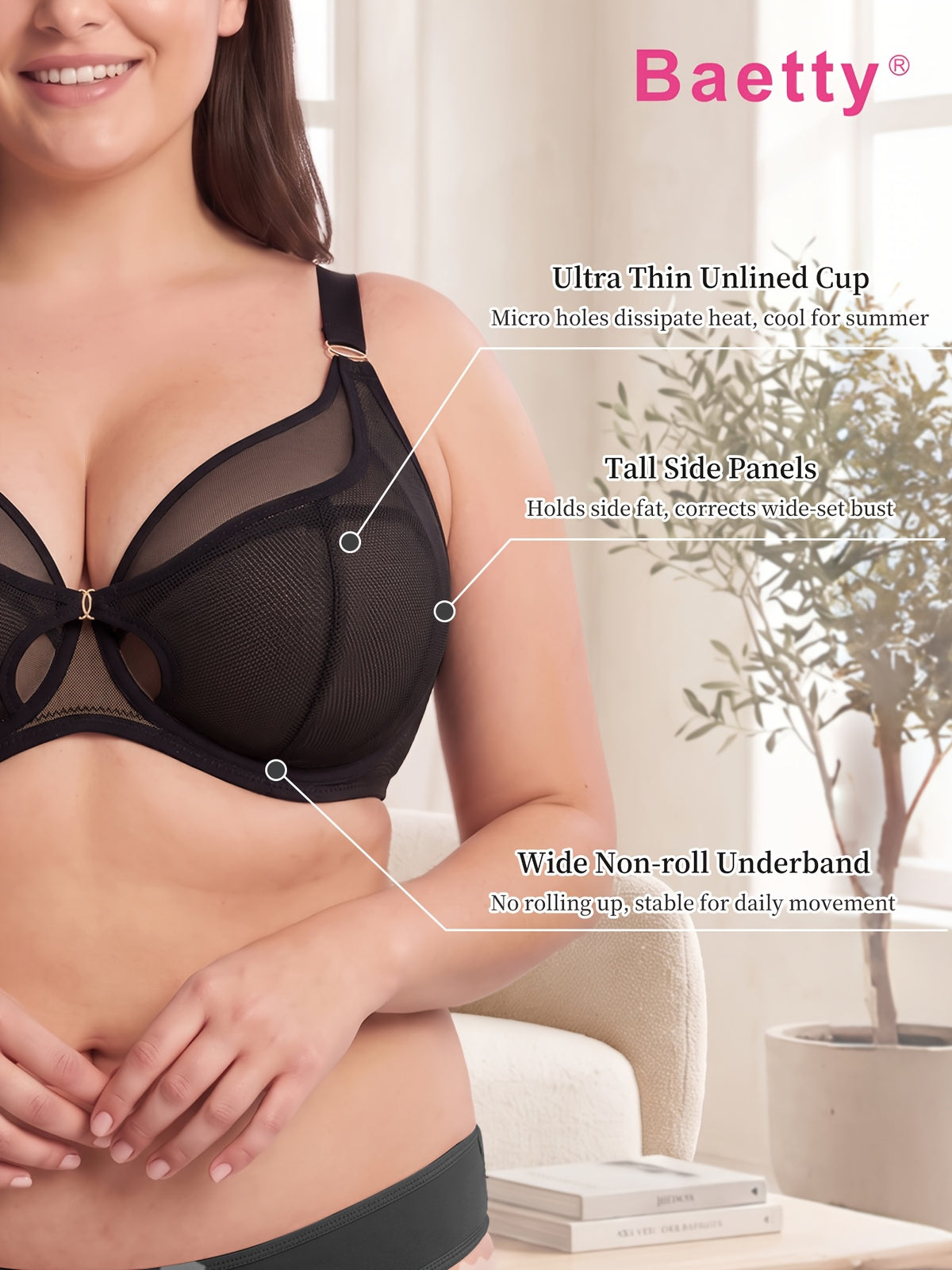 Soutien-gorge grande taille — Alvéoles ajourées au bonnet