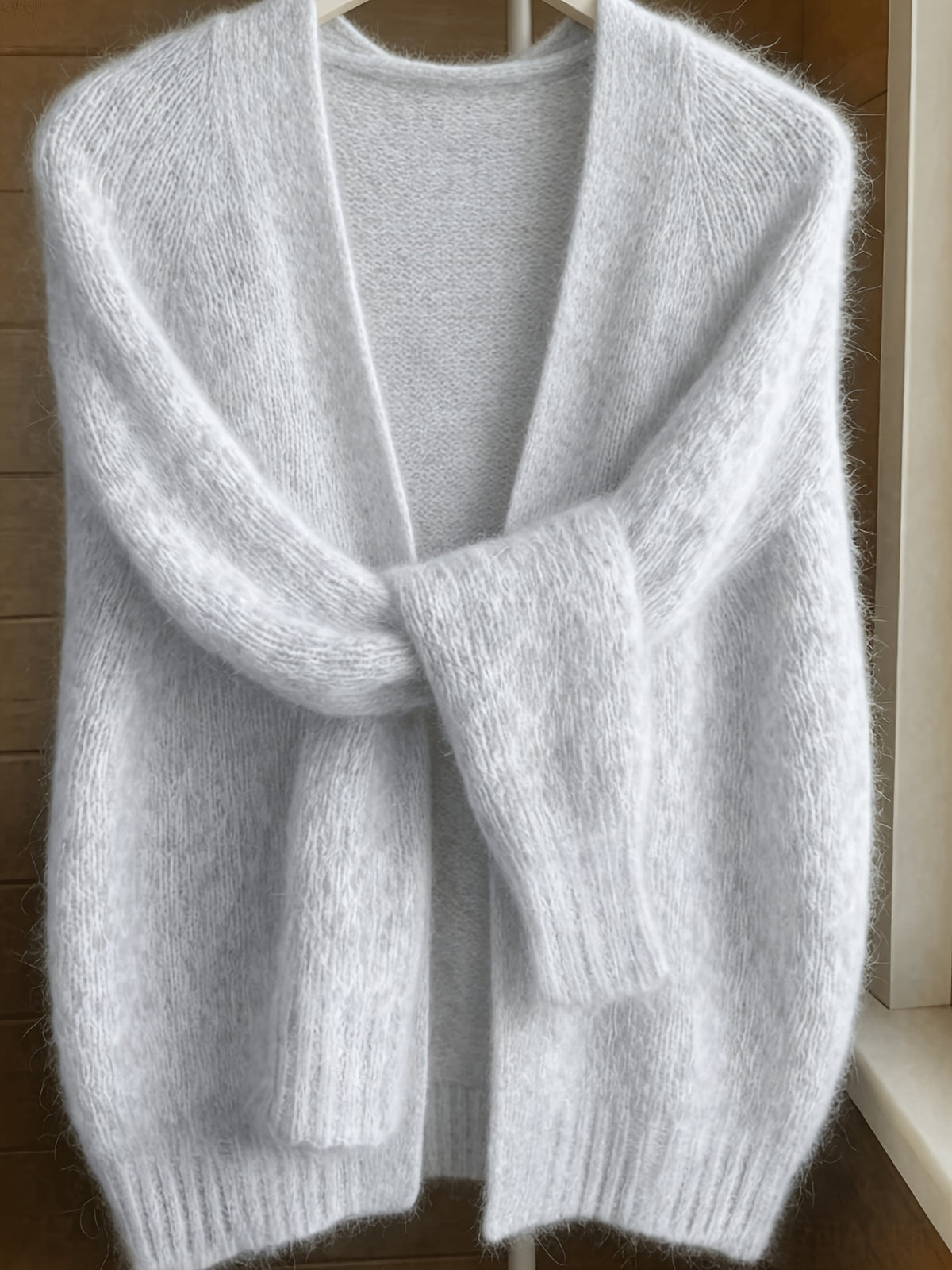 Top grande taille, coupe oversize, chaleur d'hiver, vu de dos