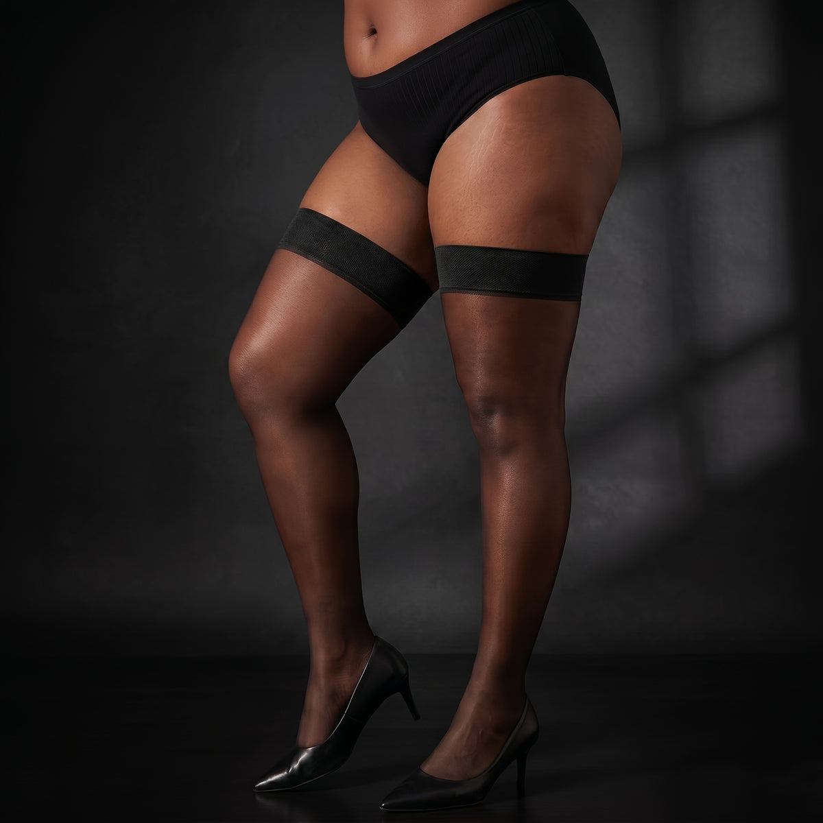 Collant grande taille, coupe ample — matière : polyamide