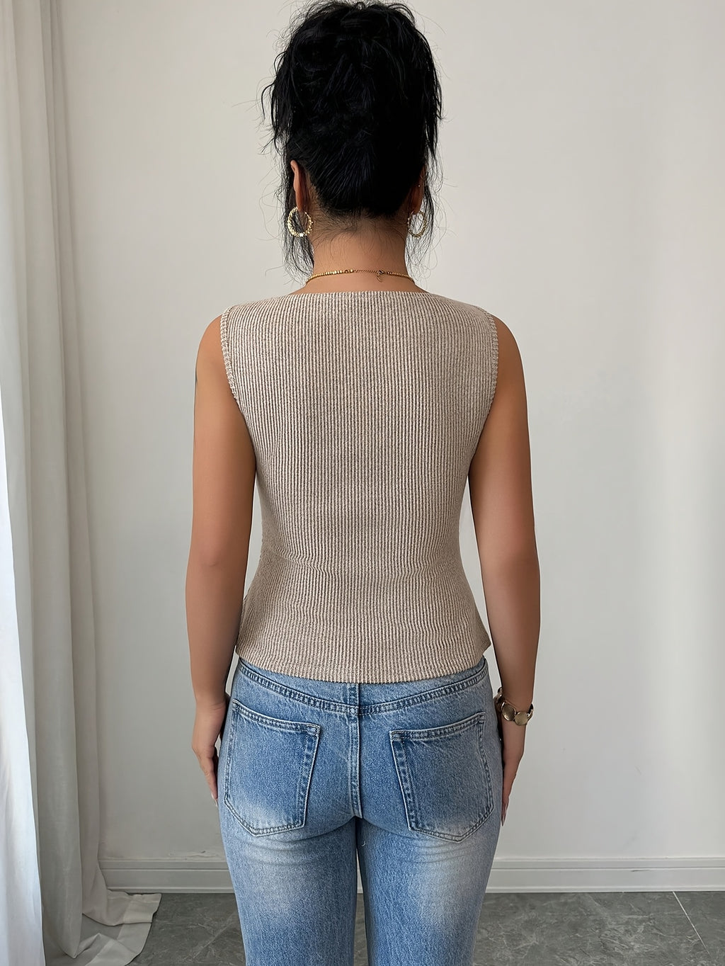 T-shirt grande taille sans manches — composition : 100% Polyester