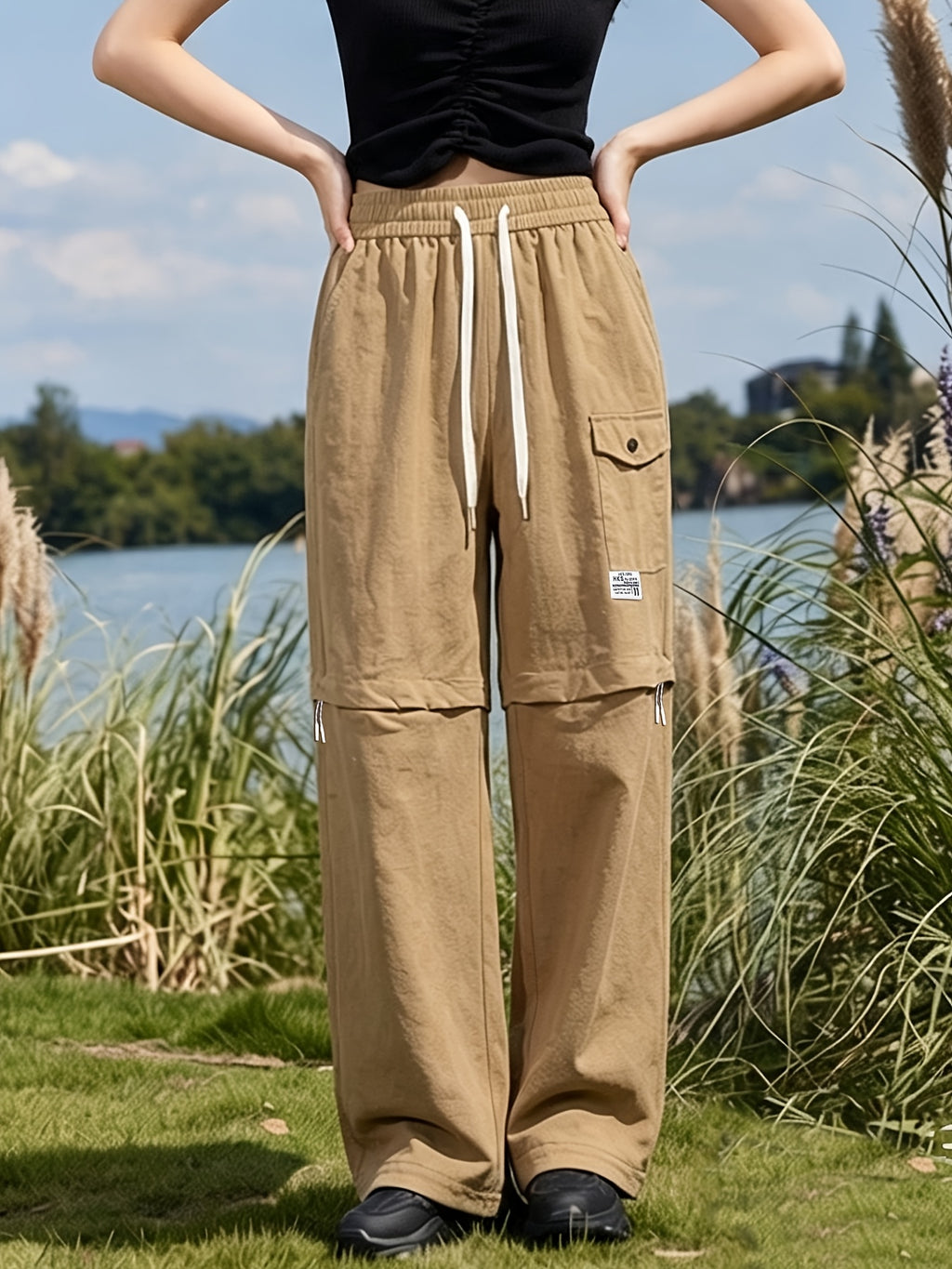 Pantalon convertible grande taille — Jambes zippées d'été