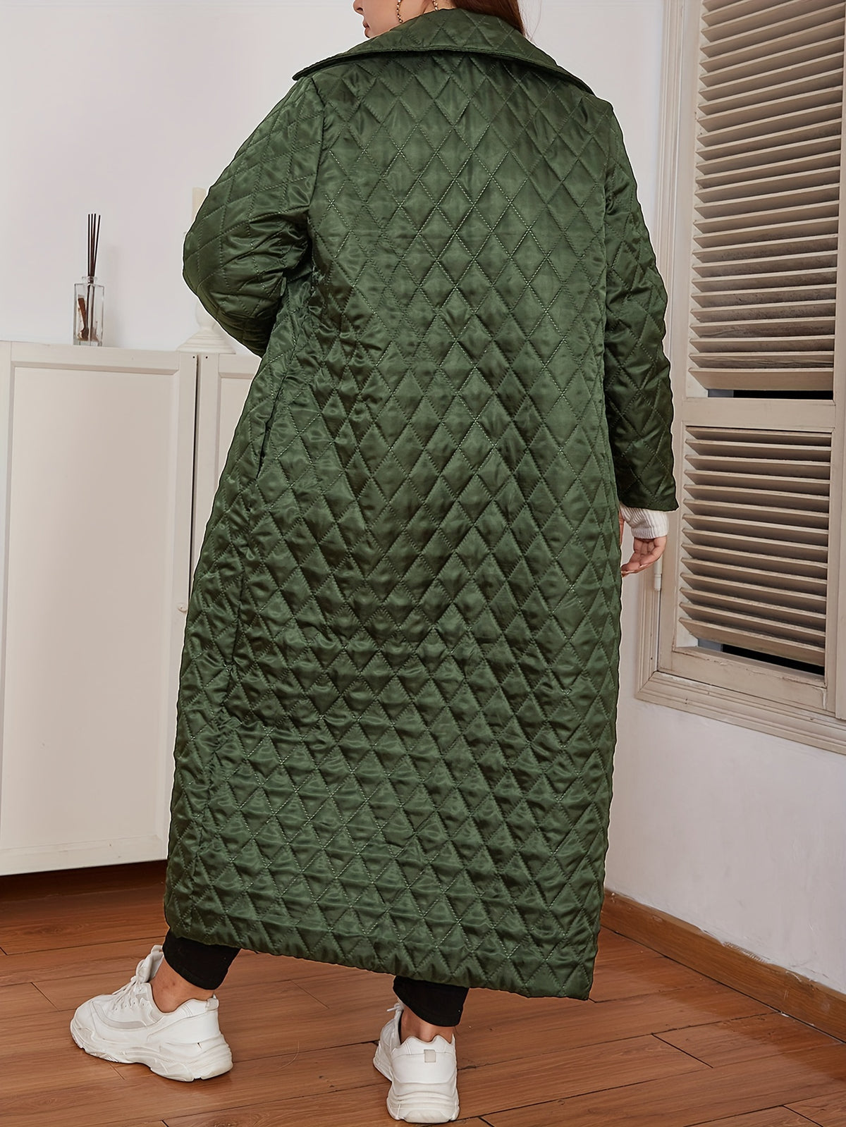 Manteau grande taille, col V, chaleur d'hiver, autre coloris