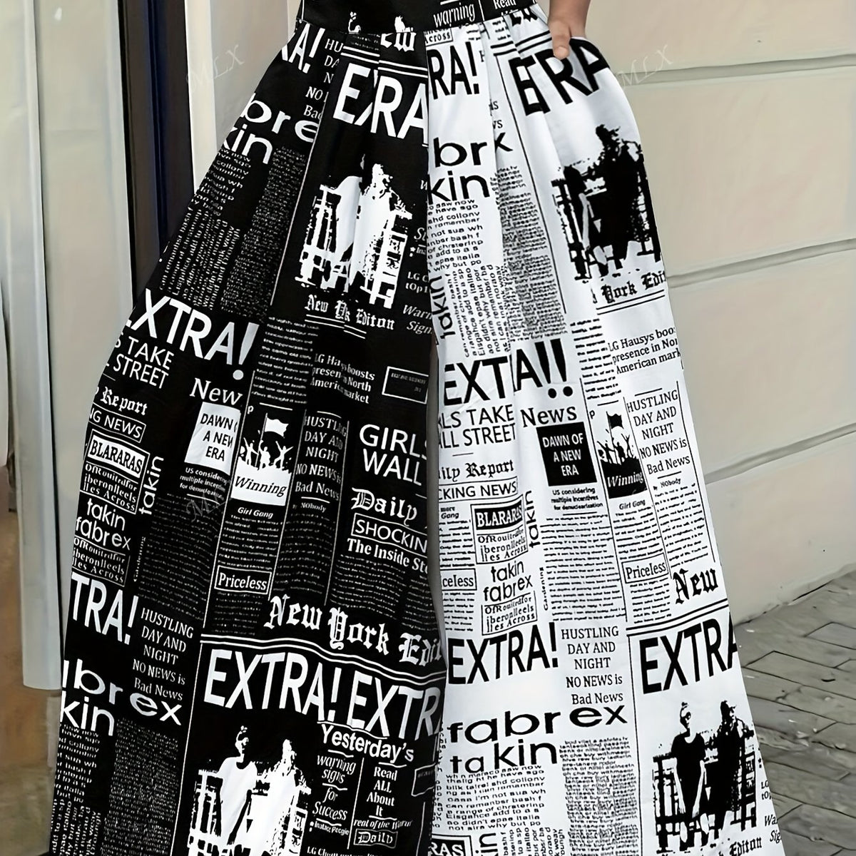 Pantalon grande taille, coupe droite, chaleur d'hiver — matière : polyester Image