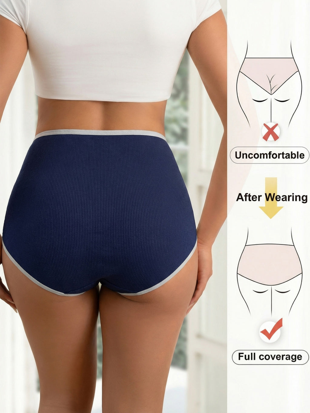 Culotte grande taille, coupe ajustée, toucher naturel
