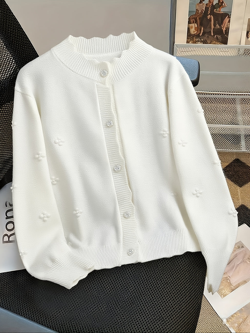 Gilet grande taille, volants, tombé fluide, chaleur d'hiver, visuel produit