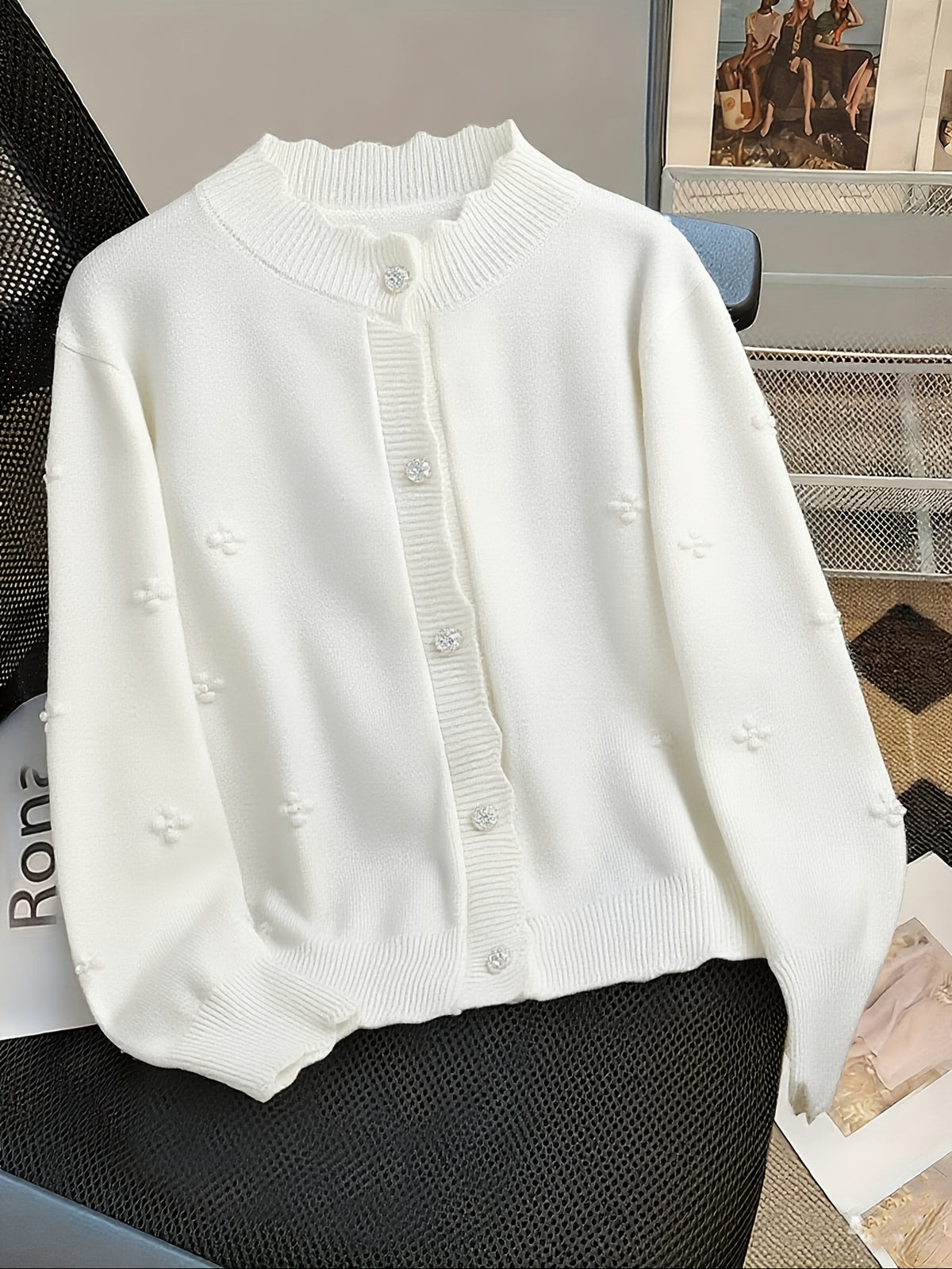 Gilet grande taille, volants, tombé fluide, chaleur d'hiver, visuel produit