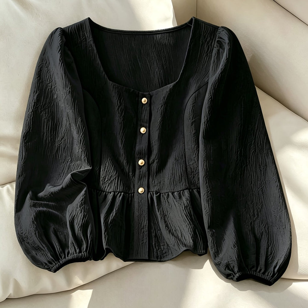 Chemise grande taille, coupe évasée — matière : polyester