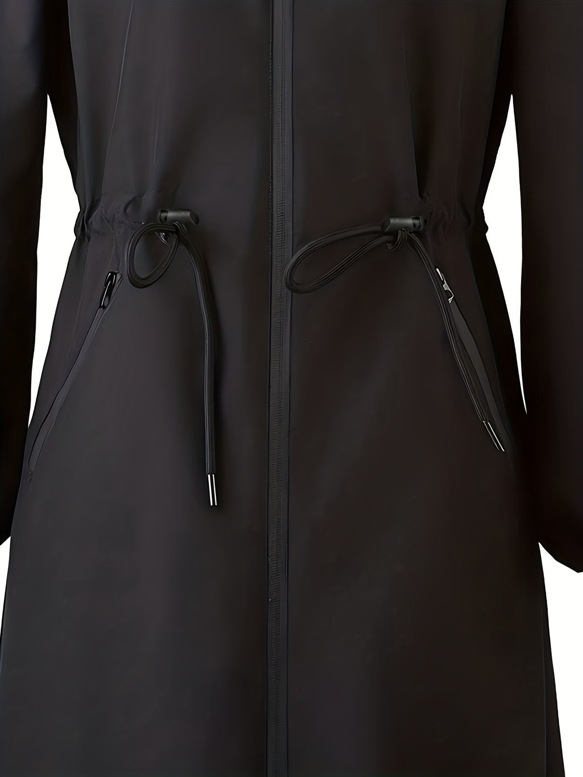 Veste grande taille, capuche, chaleur d'hiver, tissu épais, porté de face
