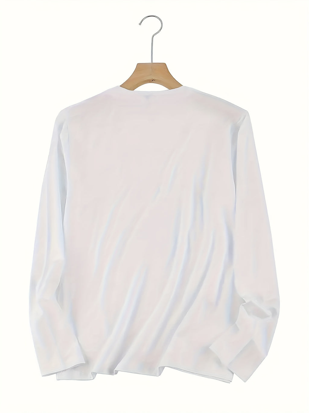 T-shirt grande taille, coupe ajustée, chaleur d'hiver, vu de dos