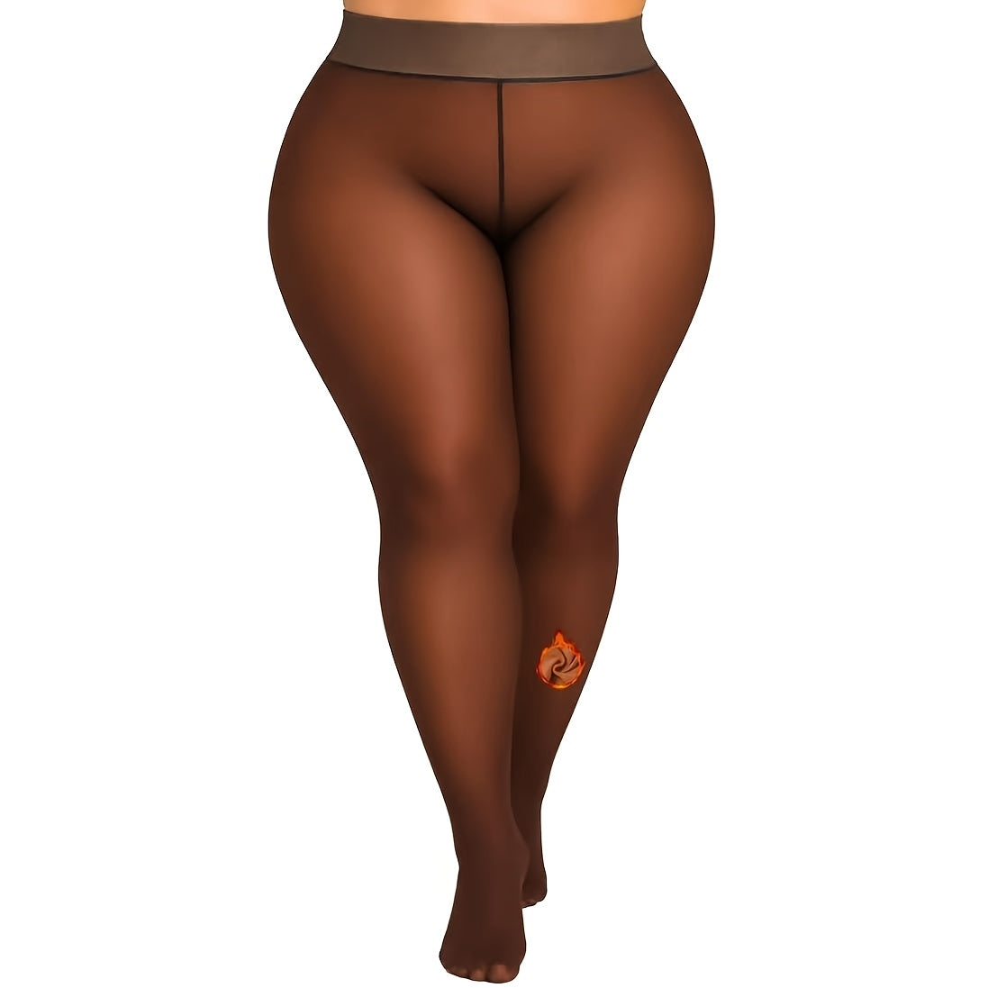 Collants fourrés grande taille pour femmes, panty-hose d'hiver chauds et translucides