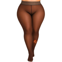 Collants fourrés grande taille pour femmes, panty-hose d'hiver chauds et translucides