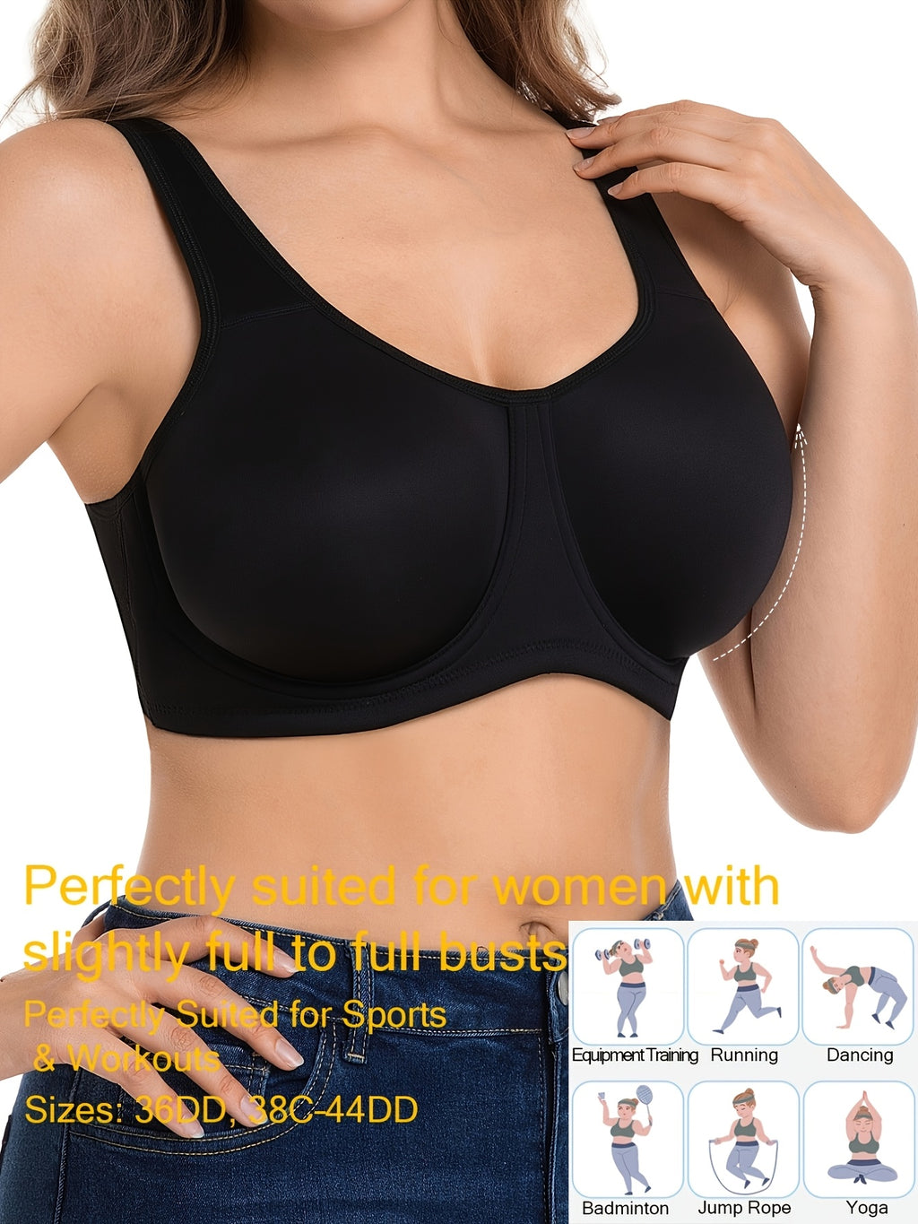 Soutien-gorge grande taille — Crochet plat sur la bretelle