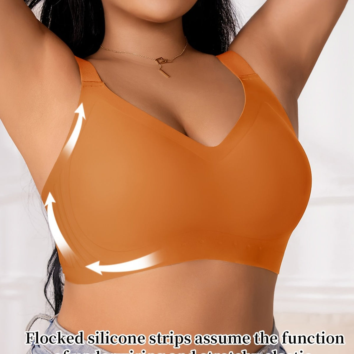 Soutien-gorge grande taille, encolure nette — composition : 65% Polyamide, 35% Élasthanne Image
