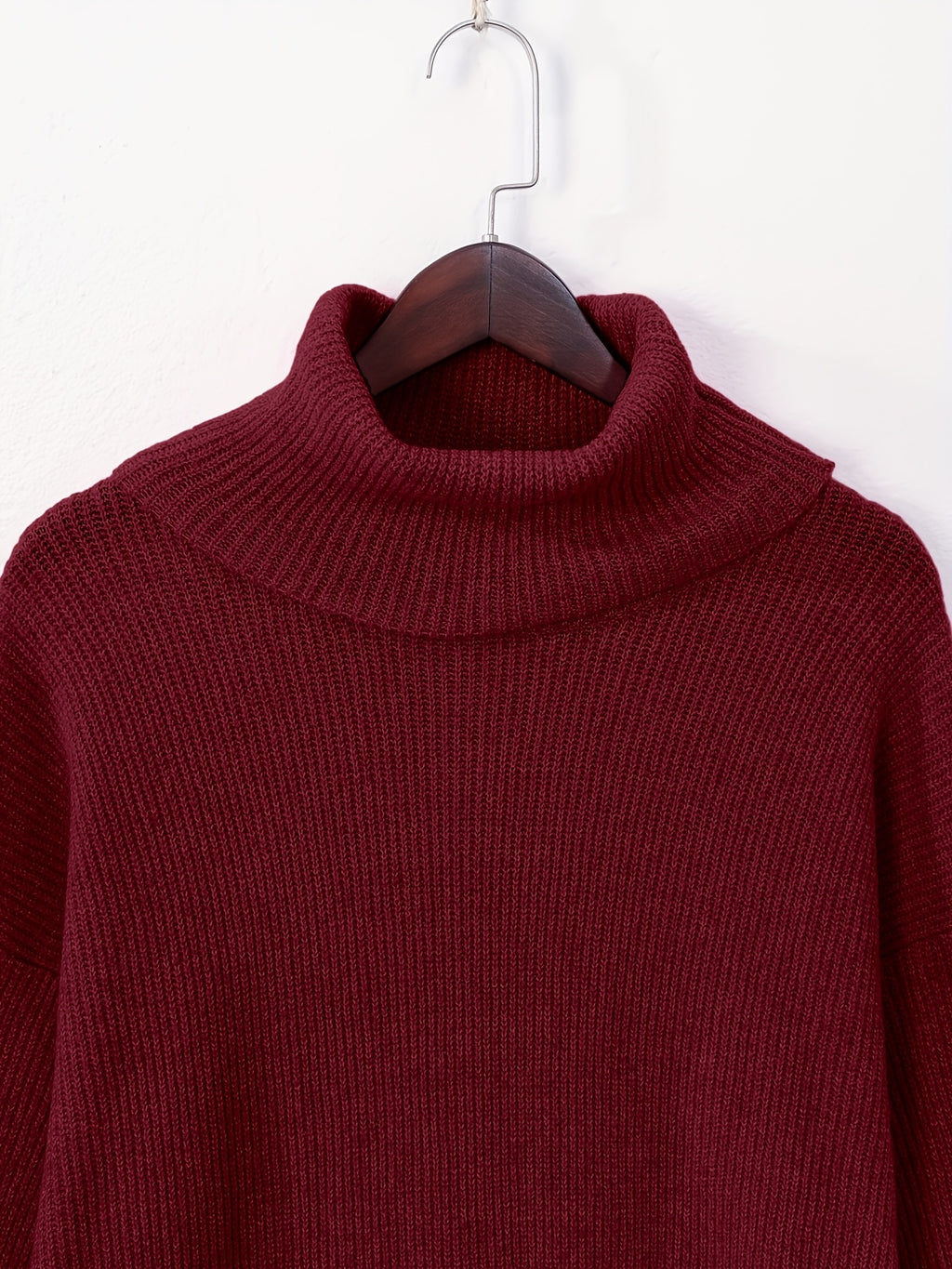 Pull grande taille en maille, maille souple, chaleur d'hiver, porté de face