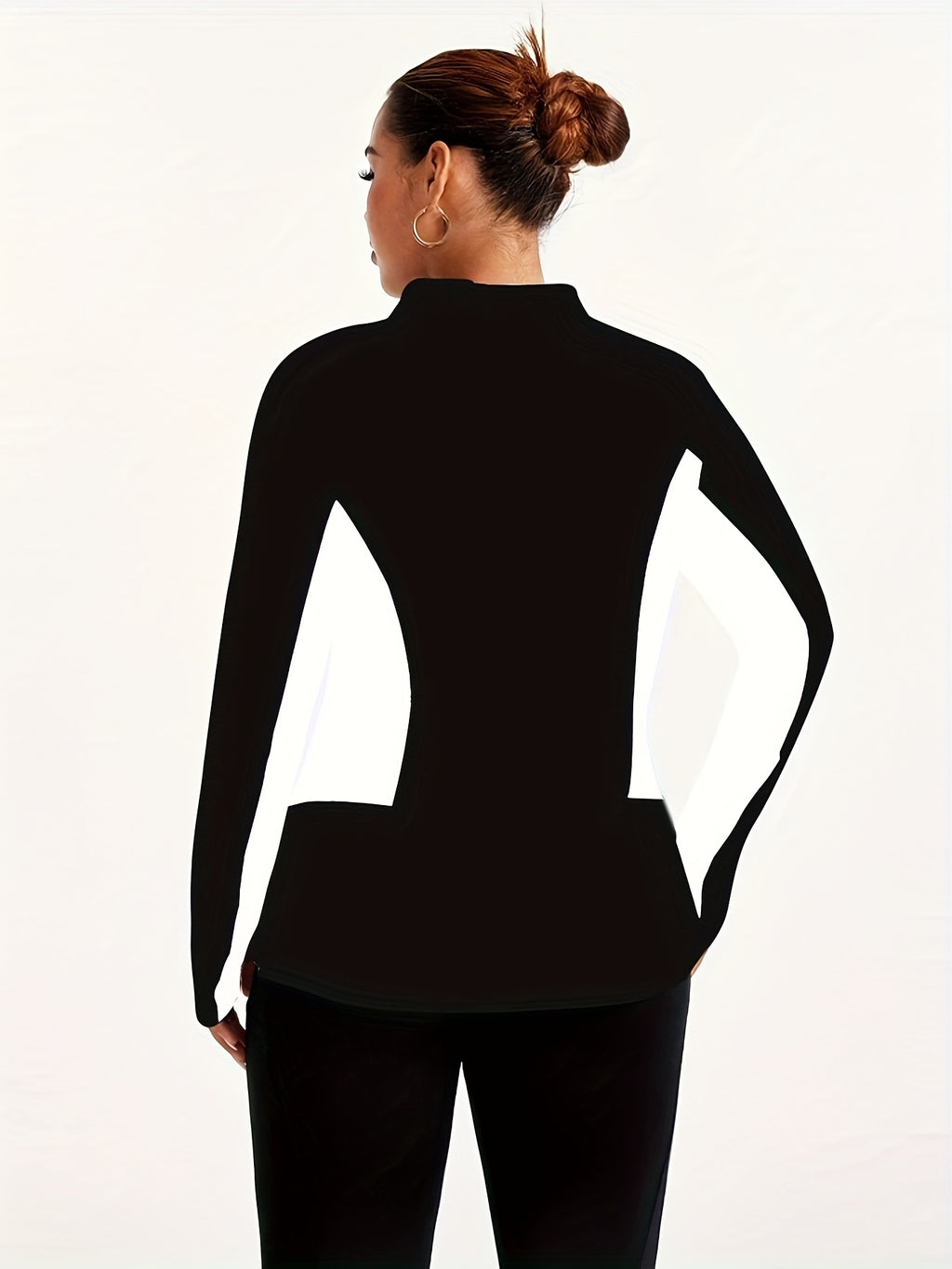 Veste grande taille, coupe oversize, manches longues, porté de face