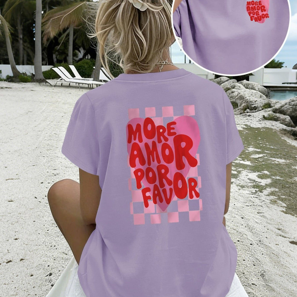 T-shirt grande taille, coupe ample, col rond, manches courtes, détail du tissu