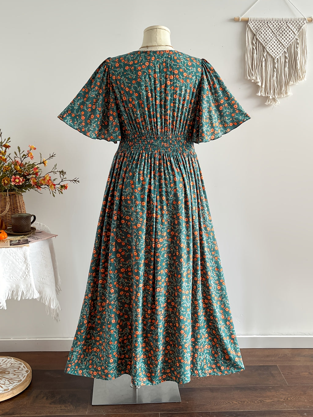 Robe maxi grande taille, trois imprimés en viscose mate