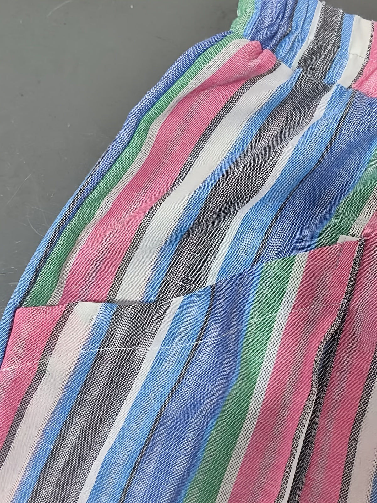 Pantalon grande taille à rayures, coupe droite, cordon, visuel produit
