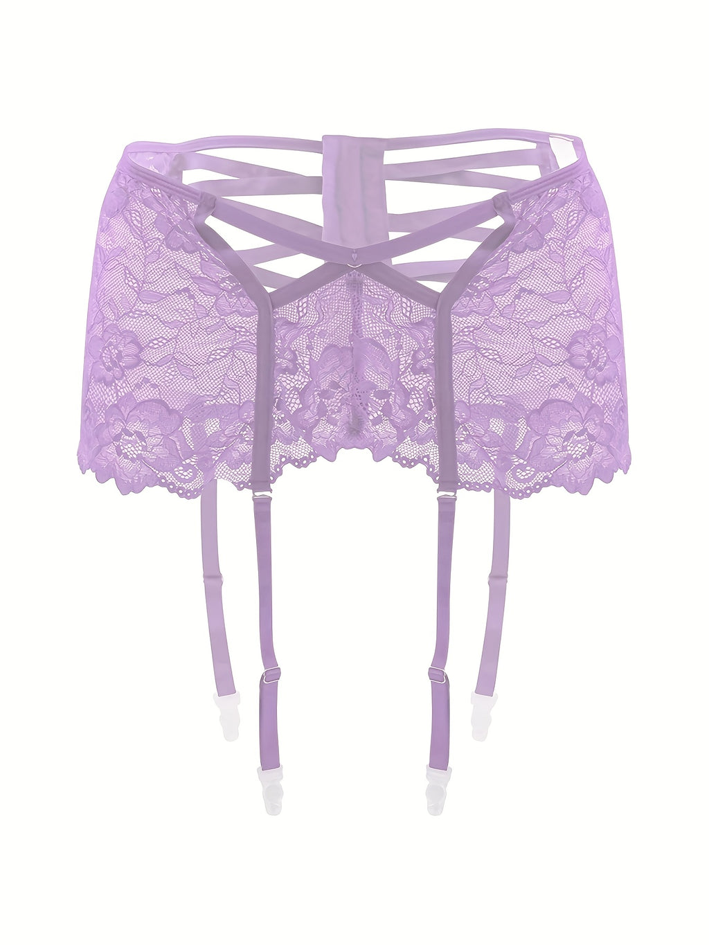 Ensemble grande taille en dentelle — Ceinture assortie et effet ajouré, détail du tissu
