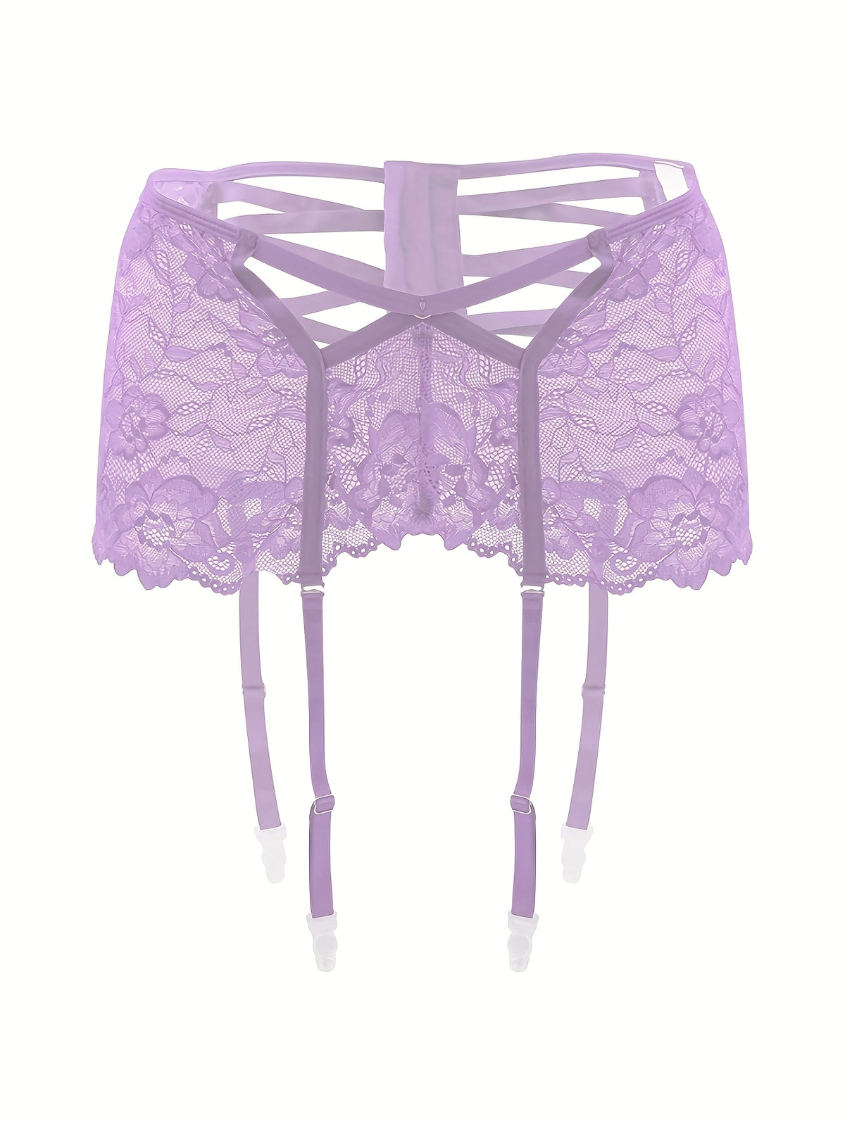 Ensemble grande taille en dentelle — Ceinture assortie et effet ajouré, détail du tissu