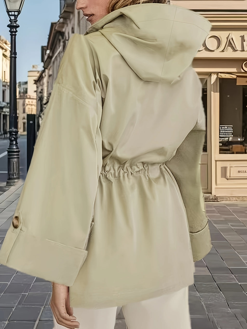 Manteau grande taille, fermeture zippée, tissu opaque