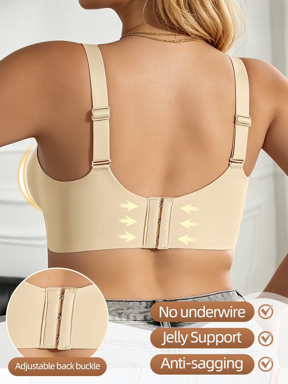 Soutien-gorge grande taille, coupe ample, ligne affirmée, gros plan