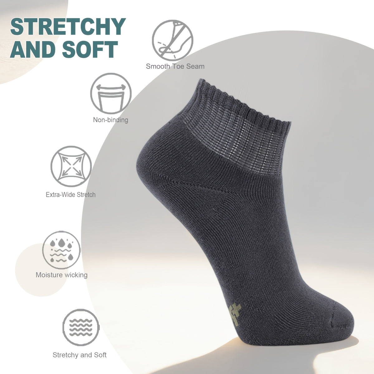 Chaussettes grande taille, tombé fluide, mise en situation