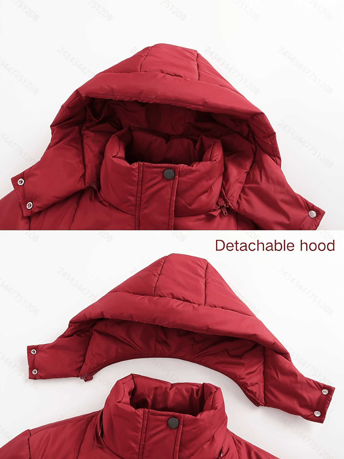 Veste grande taille, coupe oversize, longueur midi, capuche, porté de face