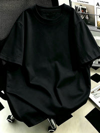 T-shirt grande taille, coupe ample, col rond, manches courtes
