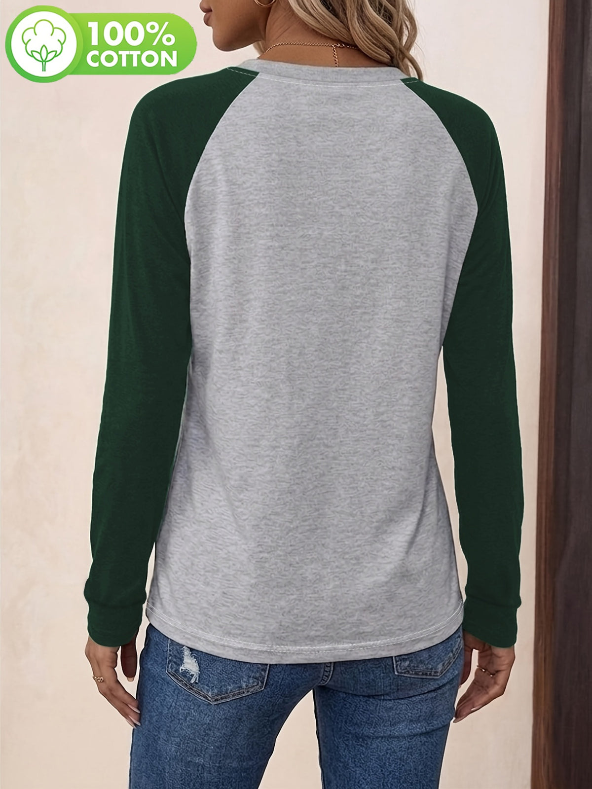 T-shirt grande taille, coupe ample, manches longues, toucher naturel, mise en situation