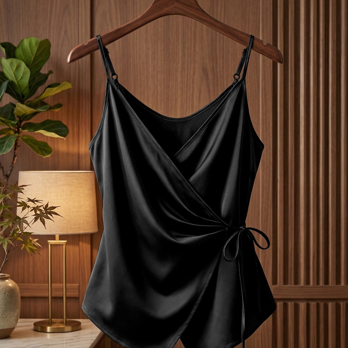 Débardeur grande taille en satin en dégradé sans manches, tombé fluide — composition : 97% Polyester, 3% Élasthanne