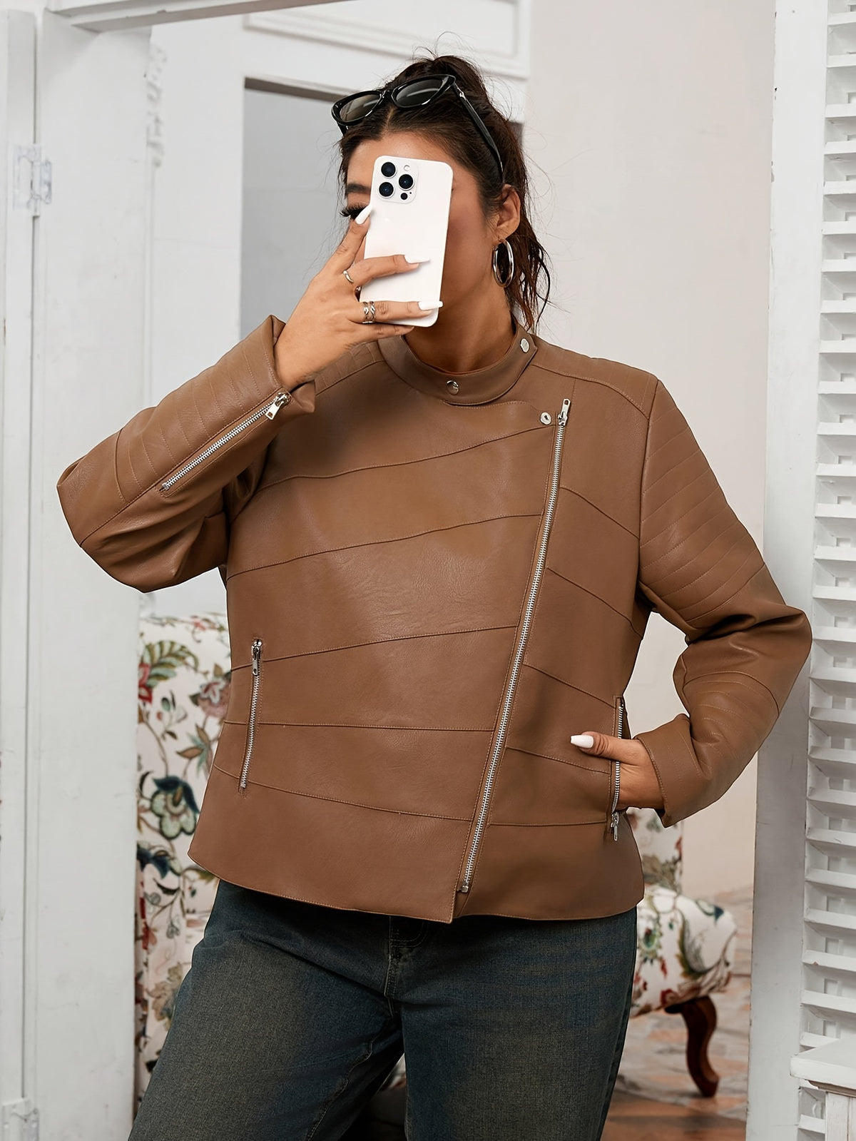 Veste grande taille, gros plan