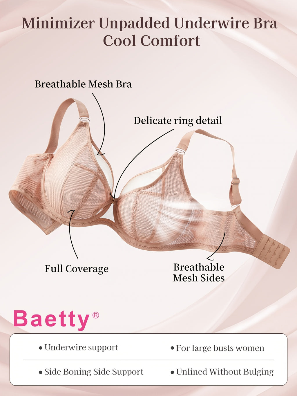 Soutien-gorge grande taille — Alvéoles ajourées au bonnet