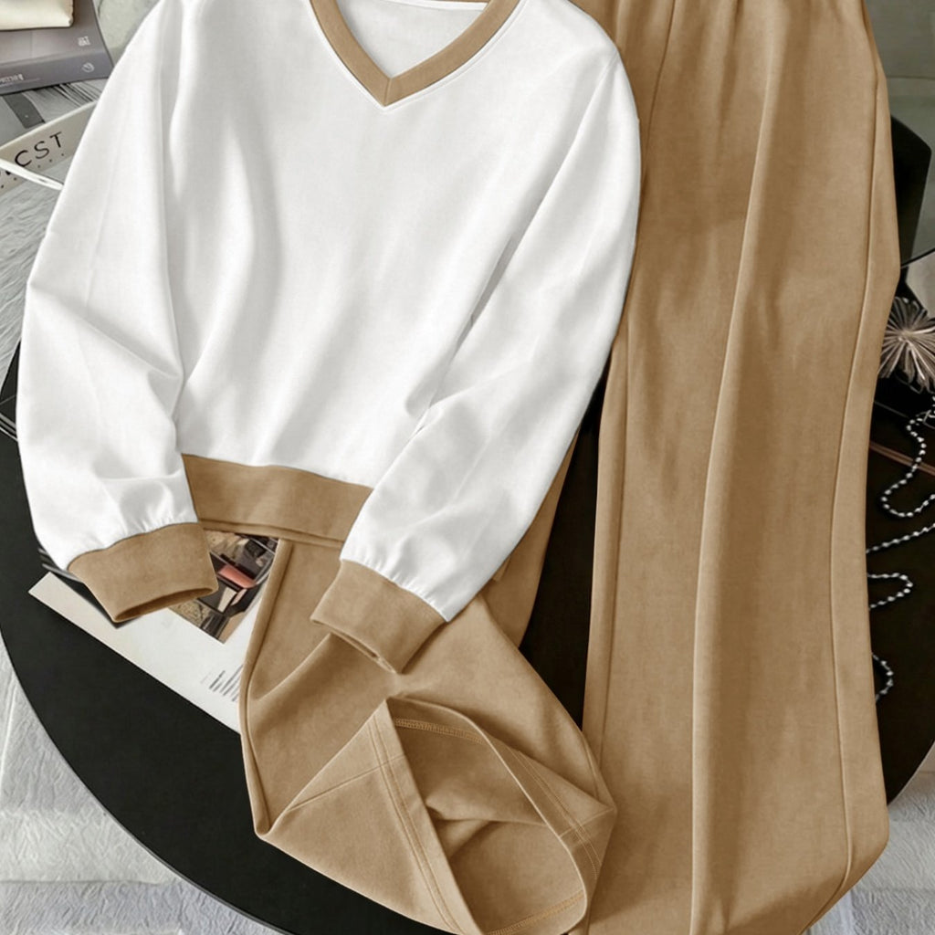 Ensemble grande taille, coupe ample, manches longues, toucher naturel — matière : coton