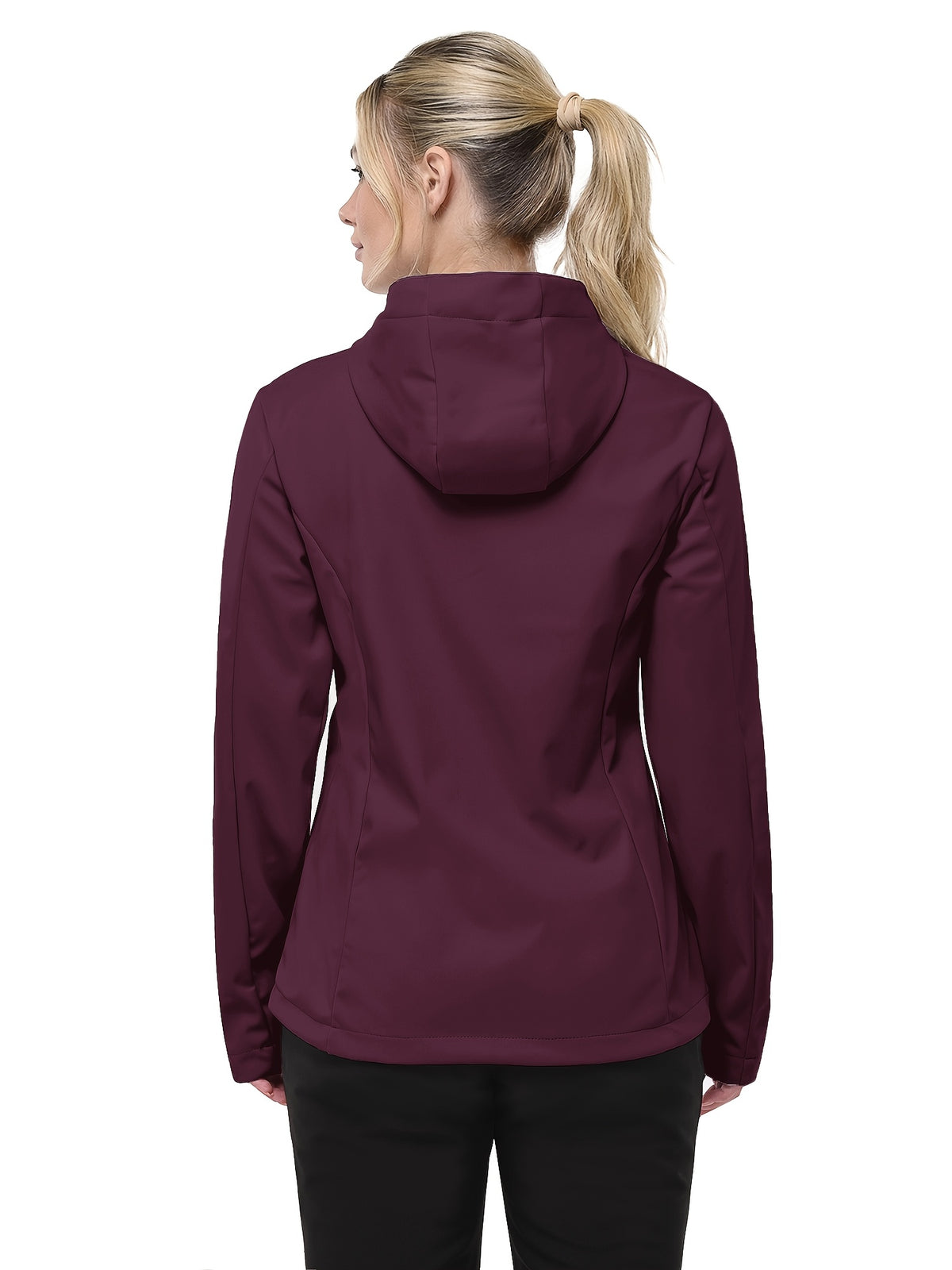 Veste grande taille, coupe ajustée, capuche, vu de dos