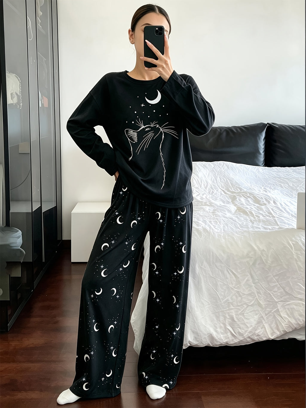 Pyjama grande taille, esprit décontracté — composition : 95% Polyester, 5% Élasthanne