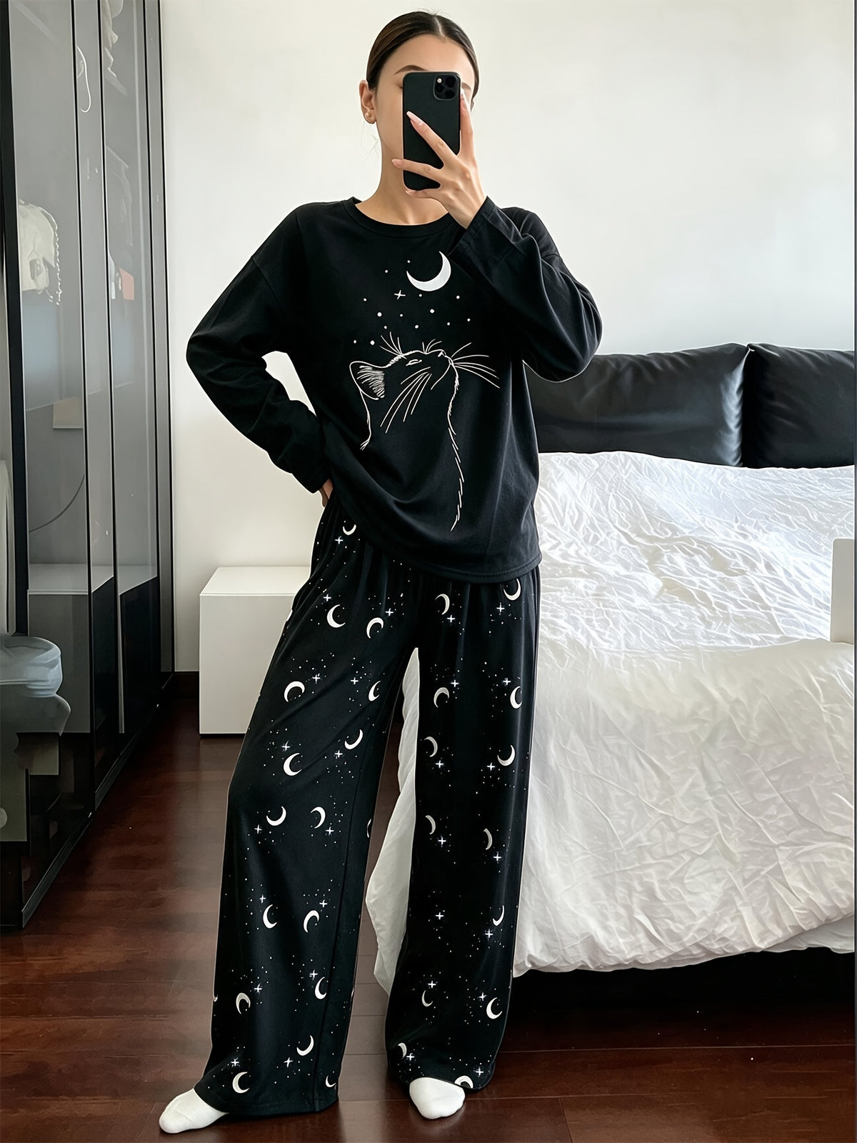 Pyjama grande taille, esprit décontracté — composition : 95% Polyester, 5% Élasthanne Image