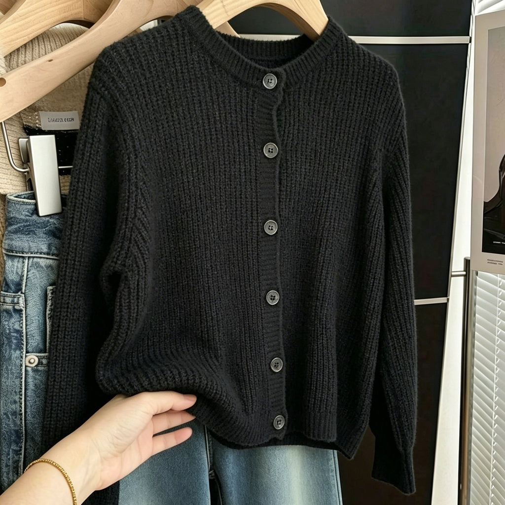 Cardigan grande taille, coupe oversize, manches longues, toucher moelleux — matière : acrylique