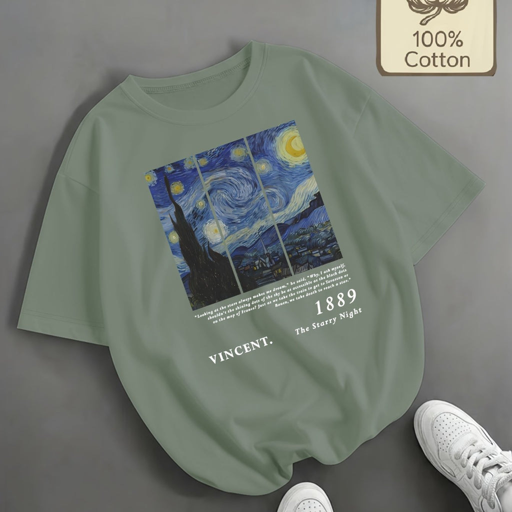 Top grande taille, col rond, manches courtes, toucher naturel — composition : 100% Coton