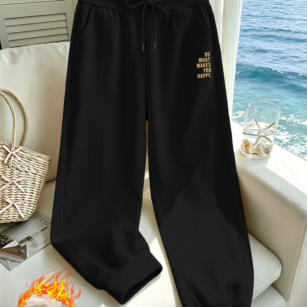 Pantalon grande taille, poches pratiques, chaleur d'hiver — composition : 100% Polyester