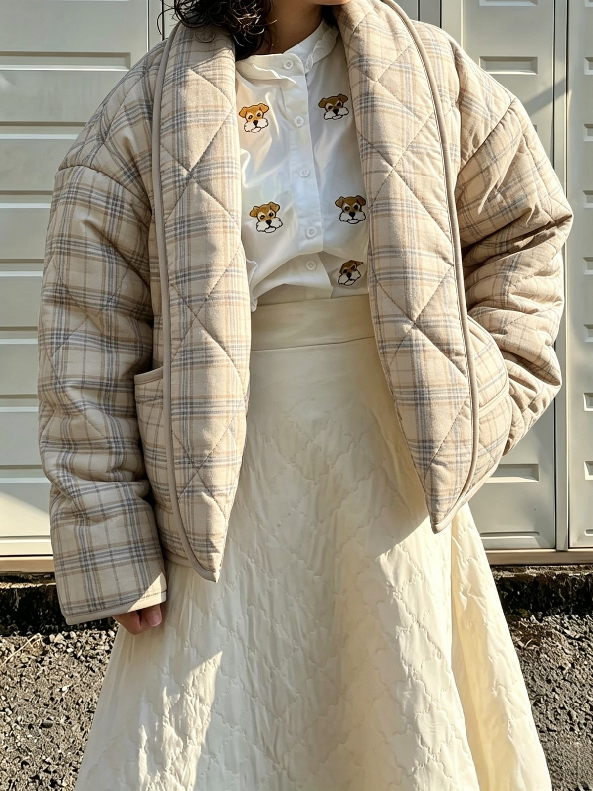 Manteau grande taille, coupe ample, poches plaquées, chaleur d'hiver