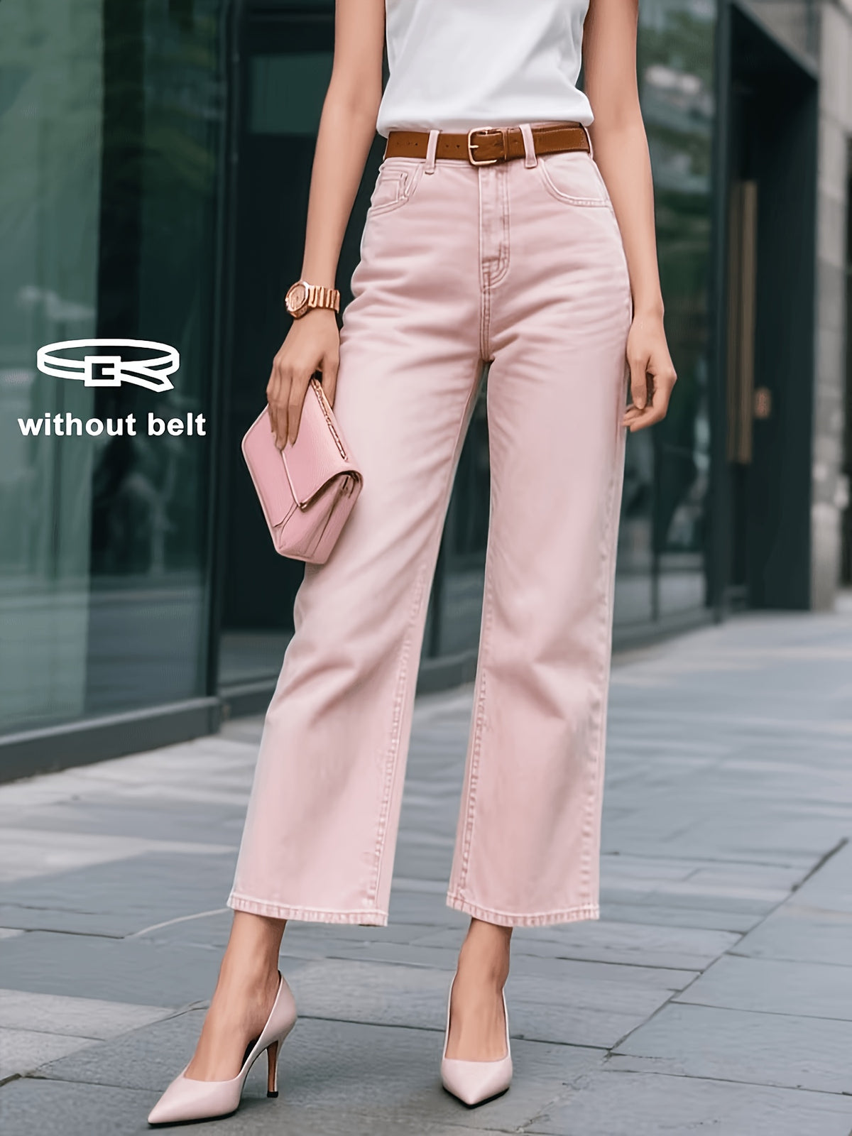 Pantalon grande taille, coupe oversize, poches pratiques, tenue franche, détail du col