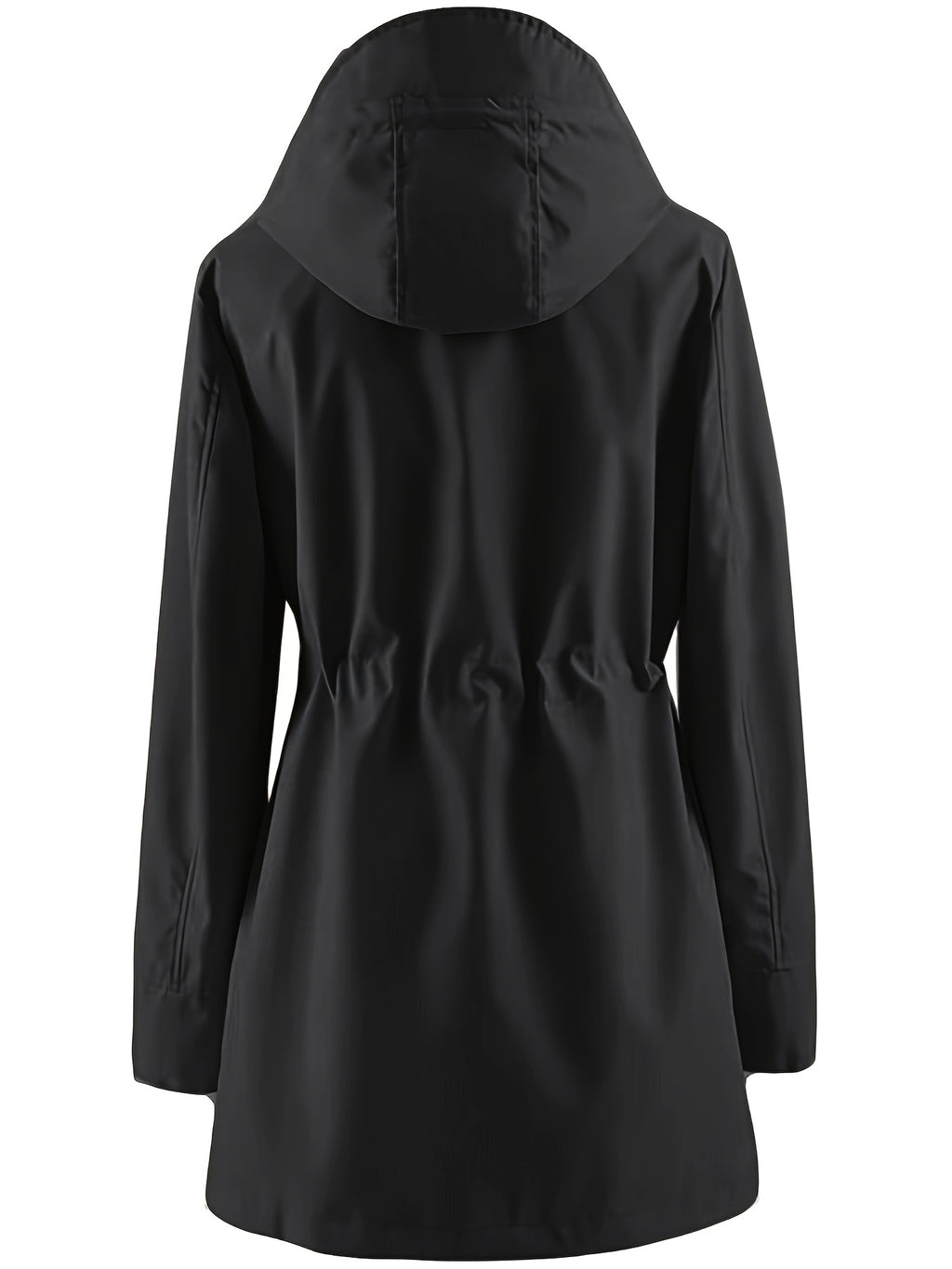 Veste grande taille à carreaux, coupe oversize, capuche, mise en situation