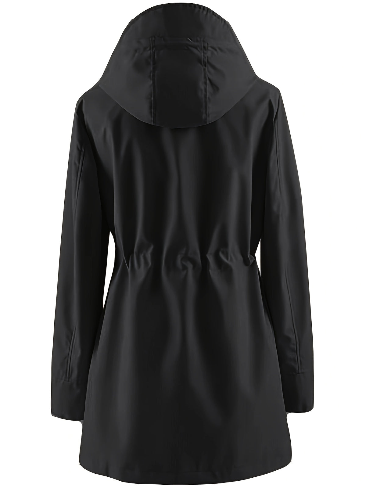 Veste grande taille à carreaux, coupe oversize, capuche, mise en situation