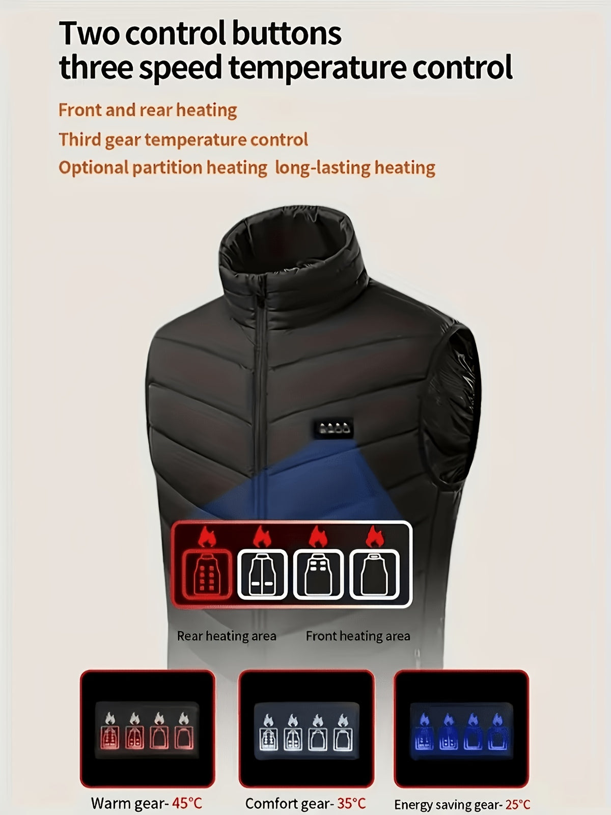 Veste grande taille, fermeture zippée, chaleur d'hiver, coupe-vent, détail du col