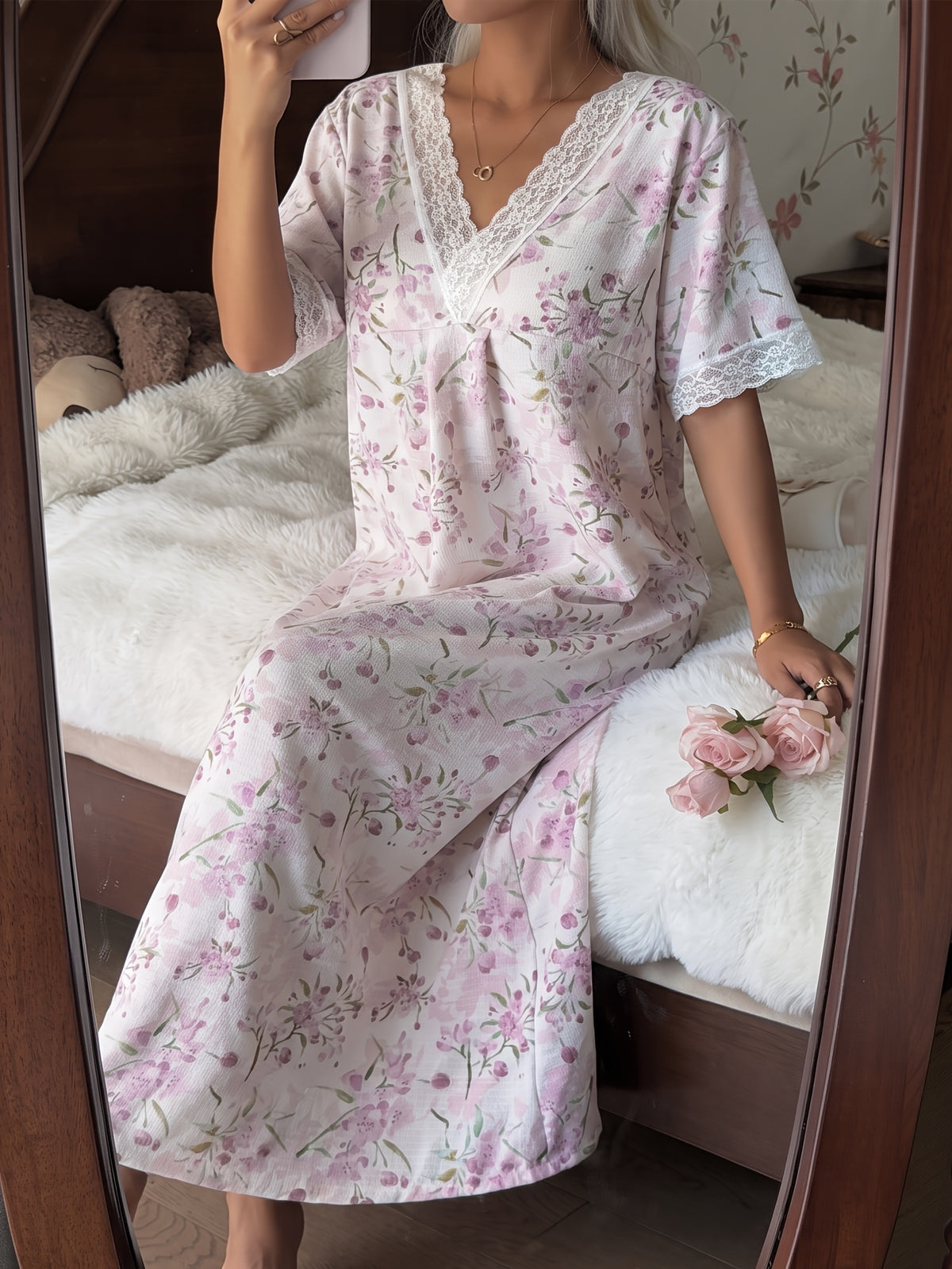 Robe grande taille en dentelle, tissu opaque