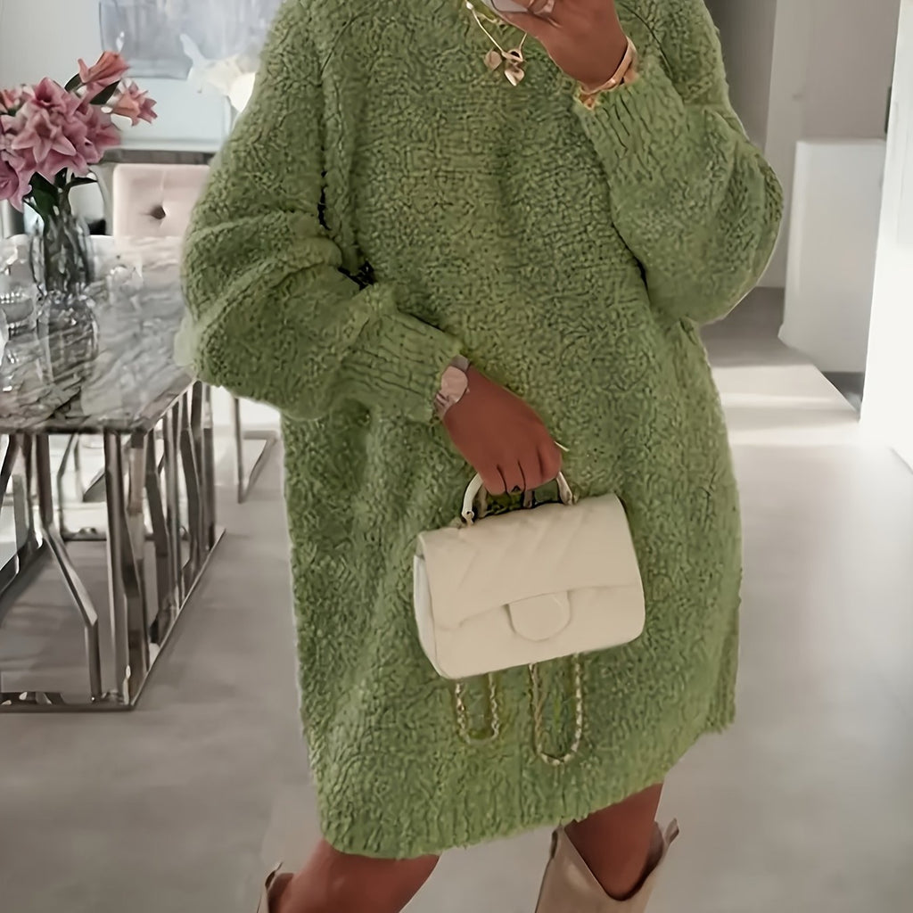 Manteau grande taille en maille, coupe oversize, col V, maille souple — matière : maille