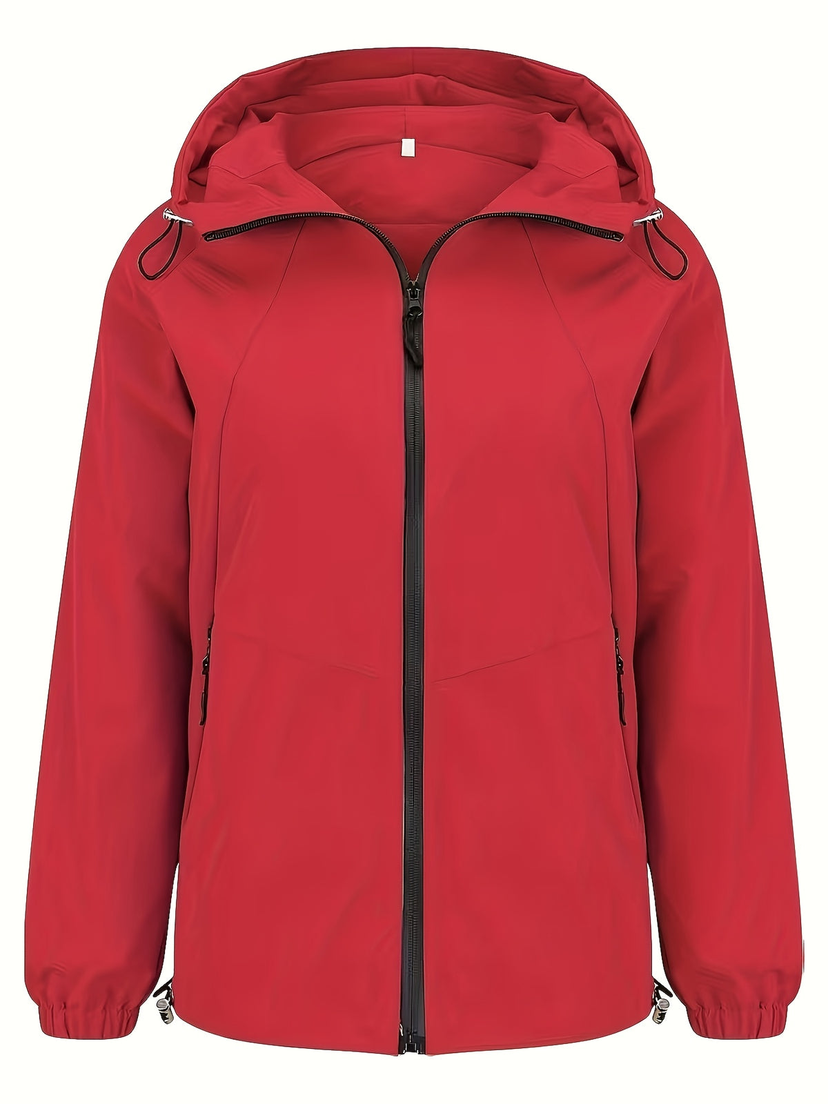 Veste grande taille, fermeture zippée, esprit trench, gros plan